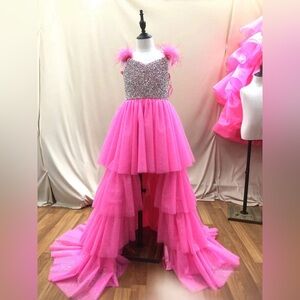 Girls hot pink high-low